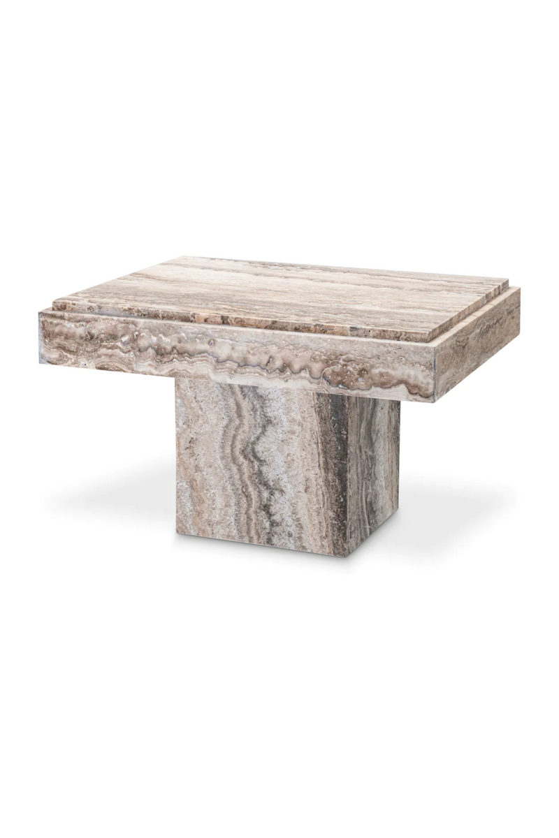 Silver Travertine Rectangular Side Table | Eichholtz Sartoria | Eichholtzmiami.com