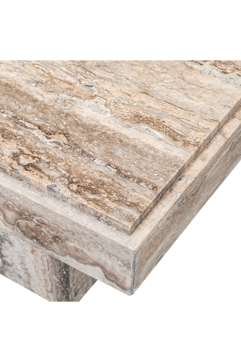 Silver Travertine Rectangular Side Table | Eichholtz Sartoria | Eichholtzmiami.com