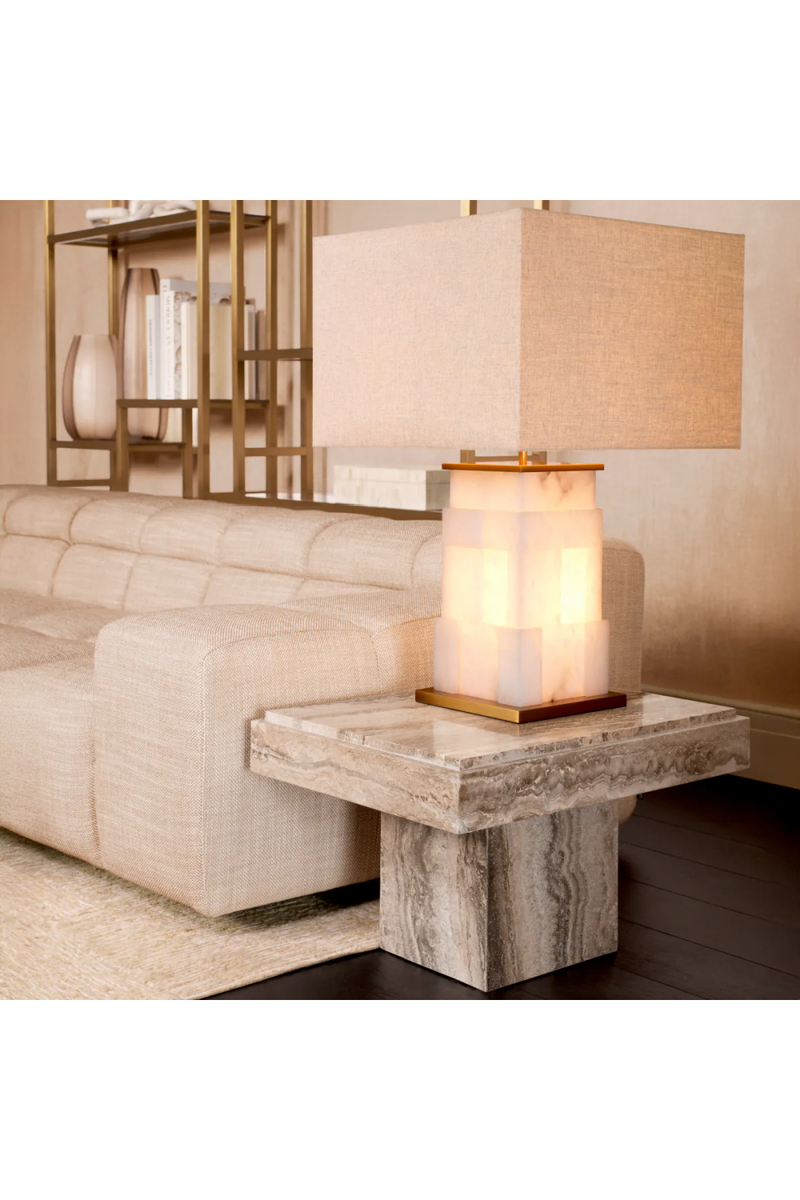 Silver Travertine Rectangular Side Table | Eichholtz Sartoria | Eichholtzmiami.com