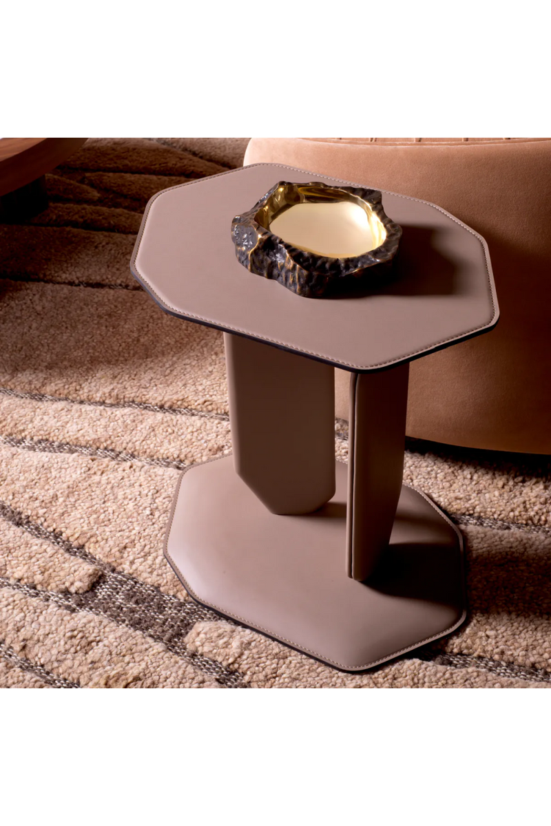 Brown Leather Side Table | Eichholtz Maurizio | Eichholtzmiami.com