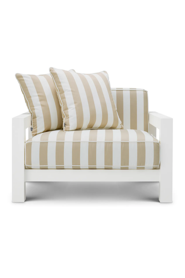 Beige Stripes Outdoor Lounge Chair | Eichholtz Cap-Antibes | Eichholtzmiami.com