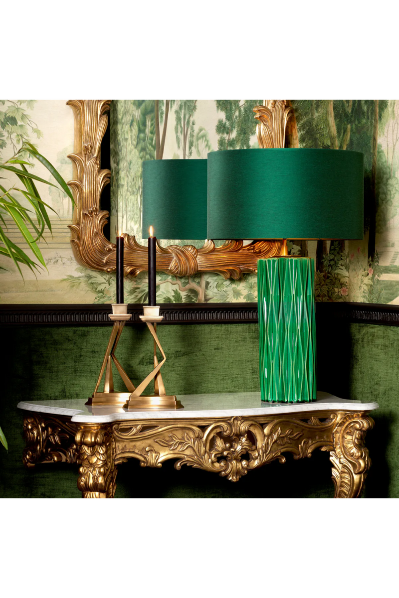 Crackled Green Ceramic Table Lamp | Eichholtz Amarello | Eichholtzmiami.com