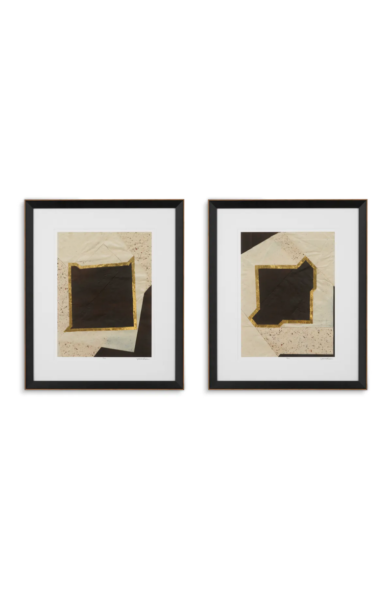 Wooden Framed Modern Artwork Set (2) | Eichholtz Creased Umber | Oroatrade.com