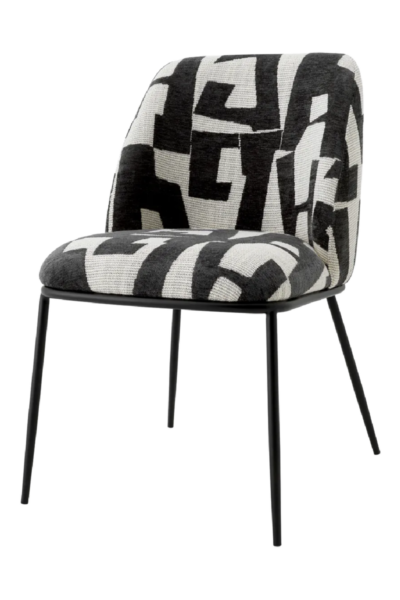 Printed Black Fabric Dining Chair | Eichholtz Caleb | Eichholtzmiami.com