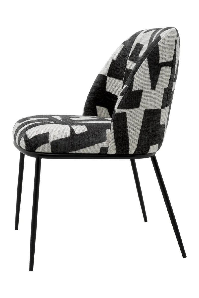 Printed Black Fabric Dining Chair | Eichholtz Caleb | Eichholtzmiami.com