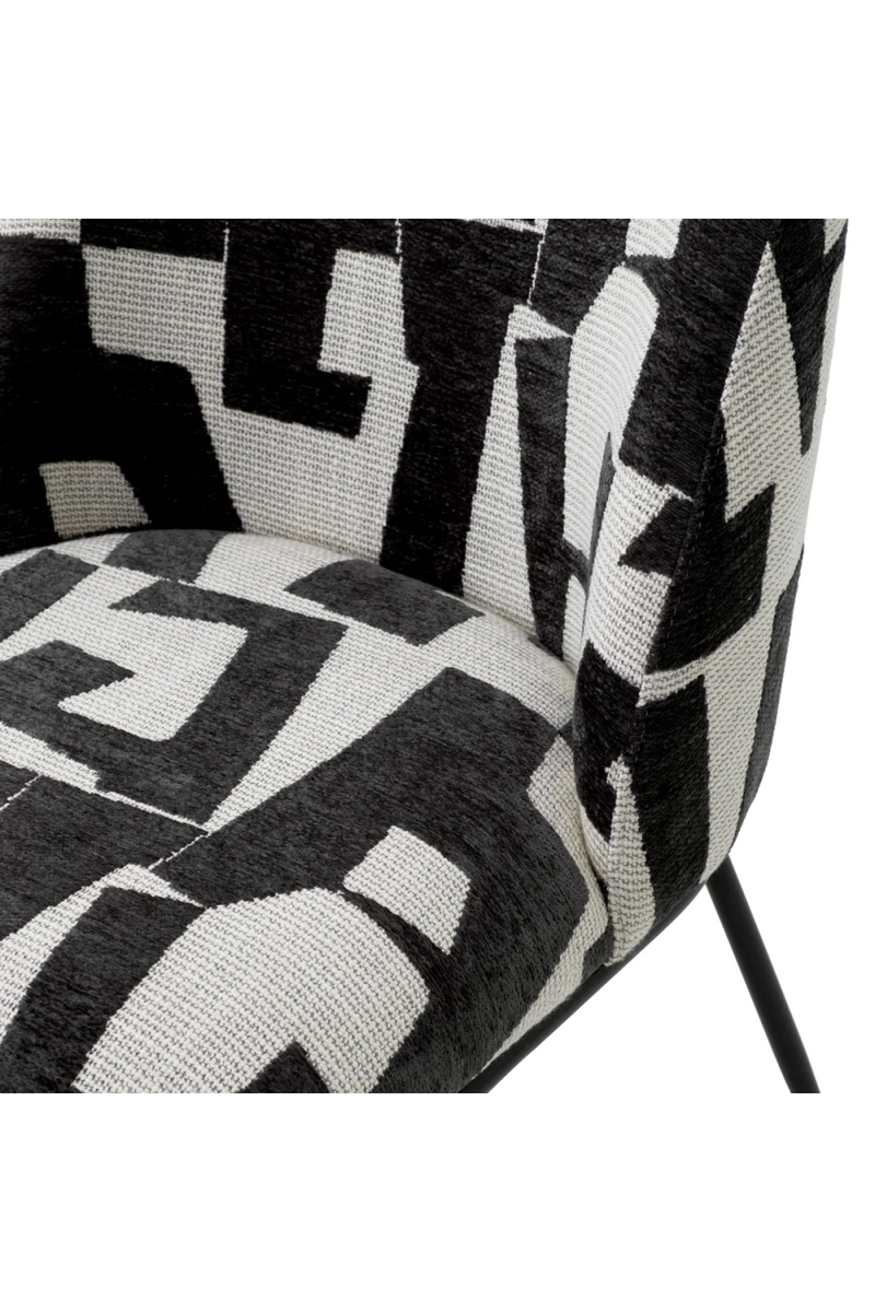 Printed Black Fabric Dining Chair | Eichholtz Caleb | Eichholtzmiami.com