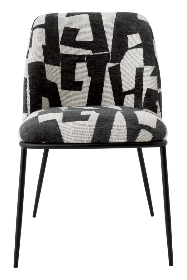 Printed Black Fabric Dining Chair | Eichholtz Caleb | Eichholtzmiami.com