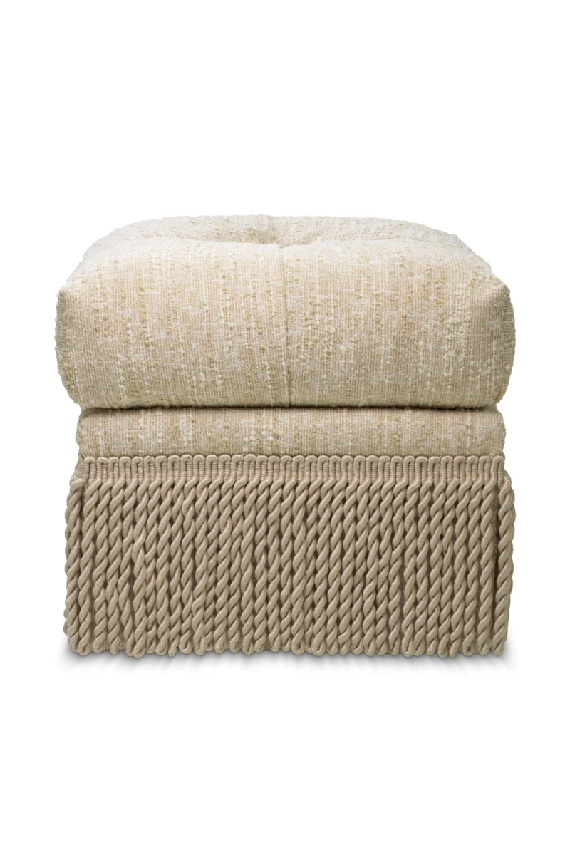 Cream Boucle Tufted Fringe Stool | Eichholtz Dorantes | Eichholtzmiami.com