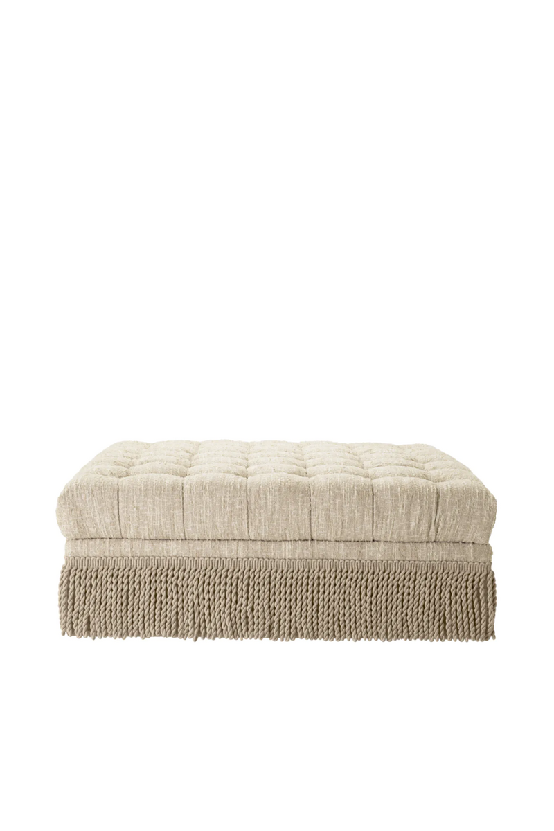 Cream Boucle Tufted Fringe Ottoman | Eichholtz Dorantes | Eichholtzmiami.com