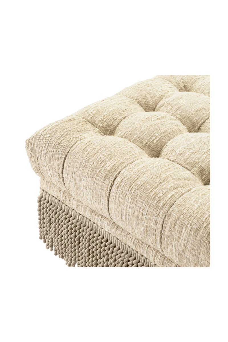 Cream Boucle Tufted Fringe Ottoman | Eichholtz Dorantes | Eichholtzmiami.com