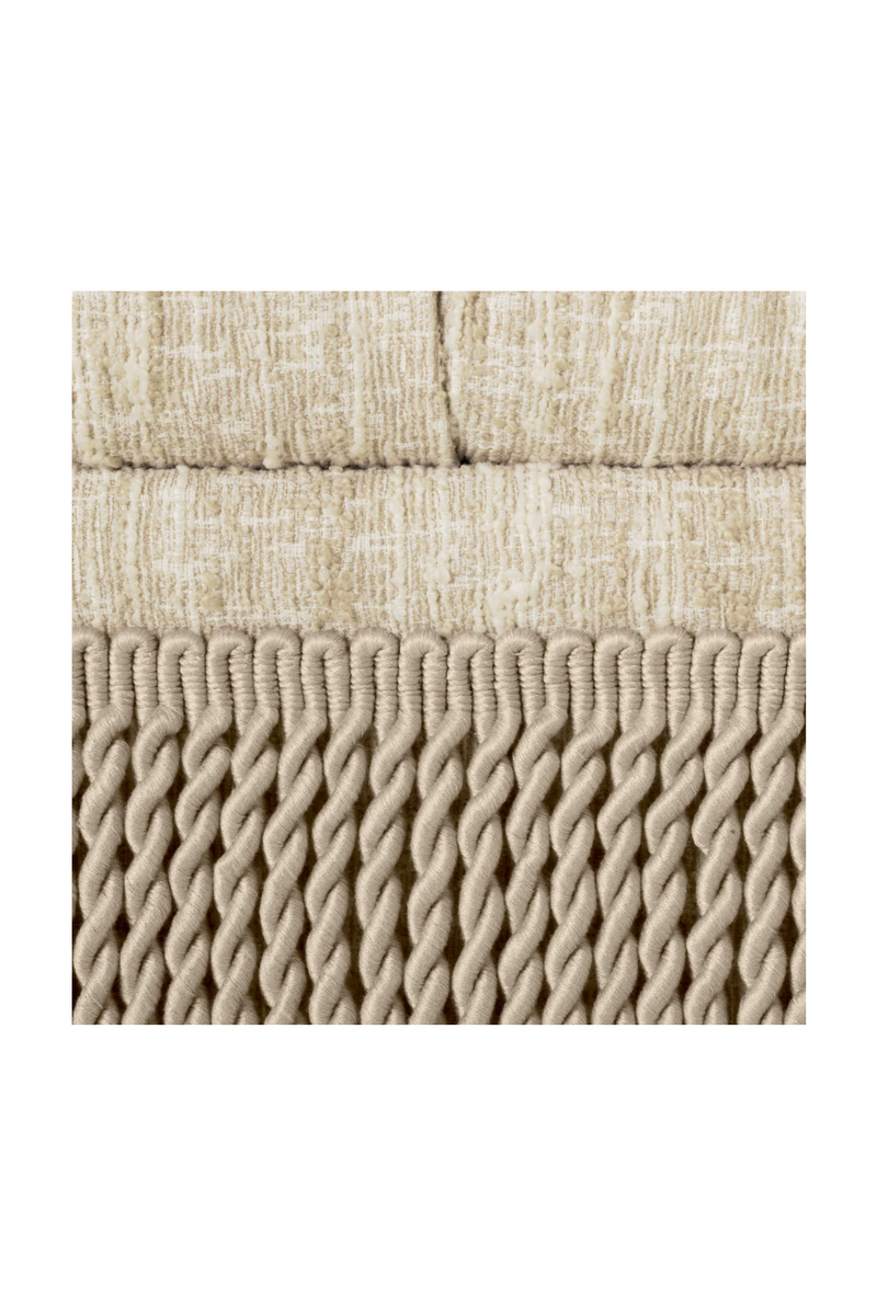 Cream Boucle Tufted Fringe Ottoman | Eichholtz Dorantes | Eichholtzmiami.com