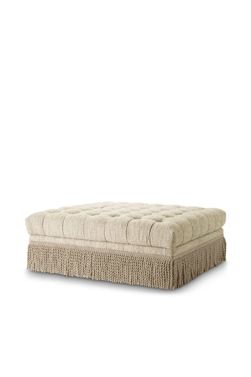 Cream Boucle Tufted Fringe Ottoman | Eichholtz Dorantes | Eichholtzmiami.com