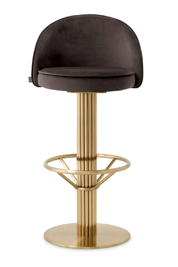 Gray Velvet Bar Stool | Eichholtz Dorland | Eichholtzmiami.com