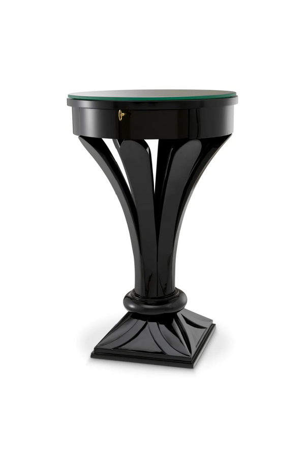 Black Round Glass Side Table | Met x Eichholtz Aswan | Eichholtzmiami.com