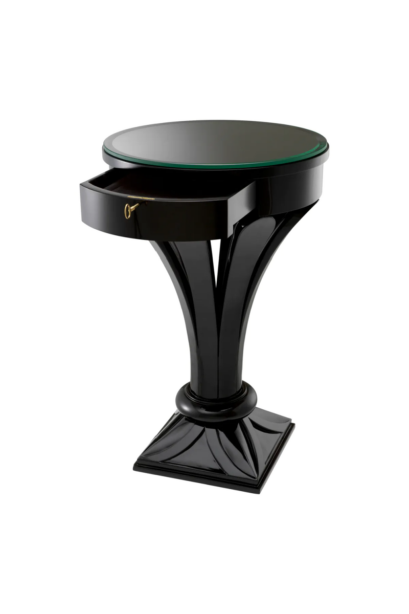 Black Round Glass Side Table | Met x Eichholtz Aswan | Eichholtzmiami.com