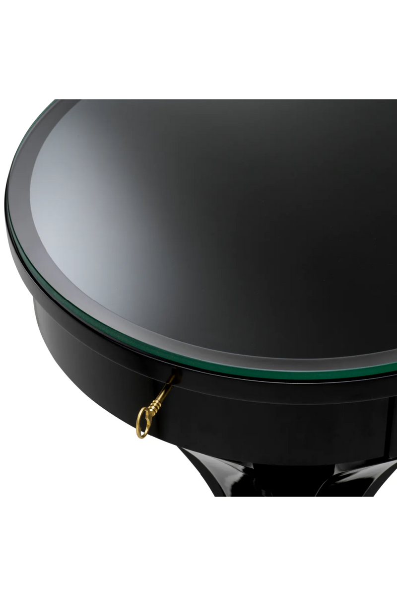 Black Round Glass Side Table | Met x Eichholtz Aswan | Eichholtzmiami.com