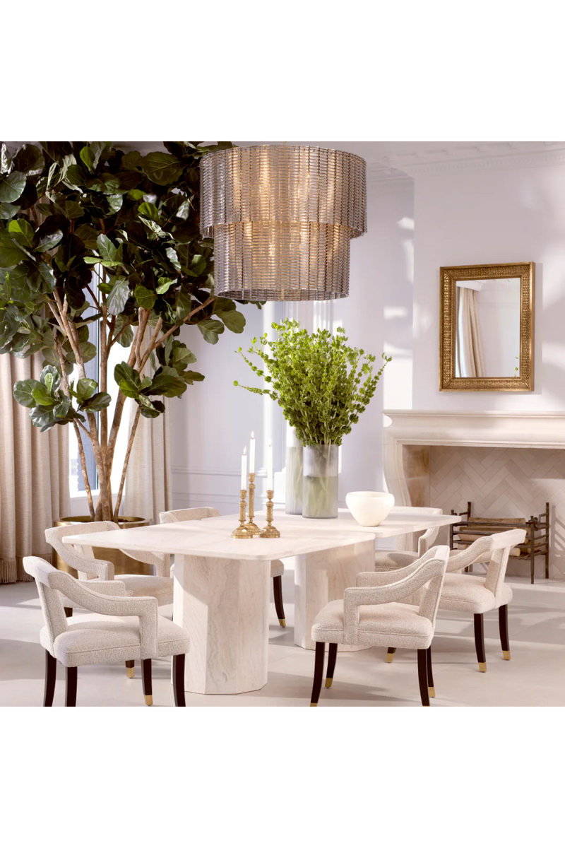 Modern Natural Travertine Dining Table  | Eichholtz Piazza | Eichholtzmiami.com