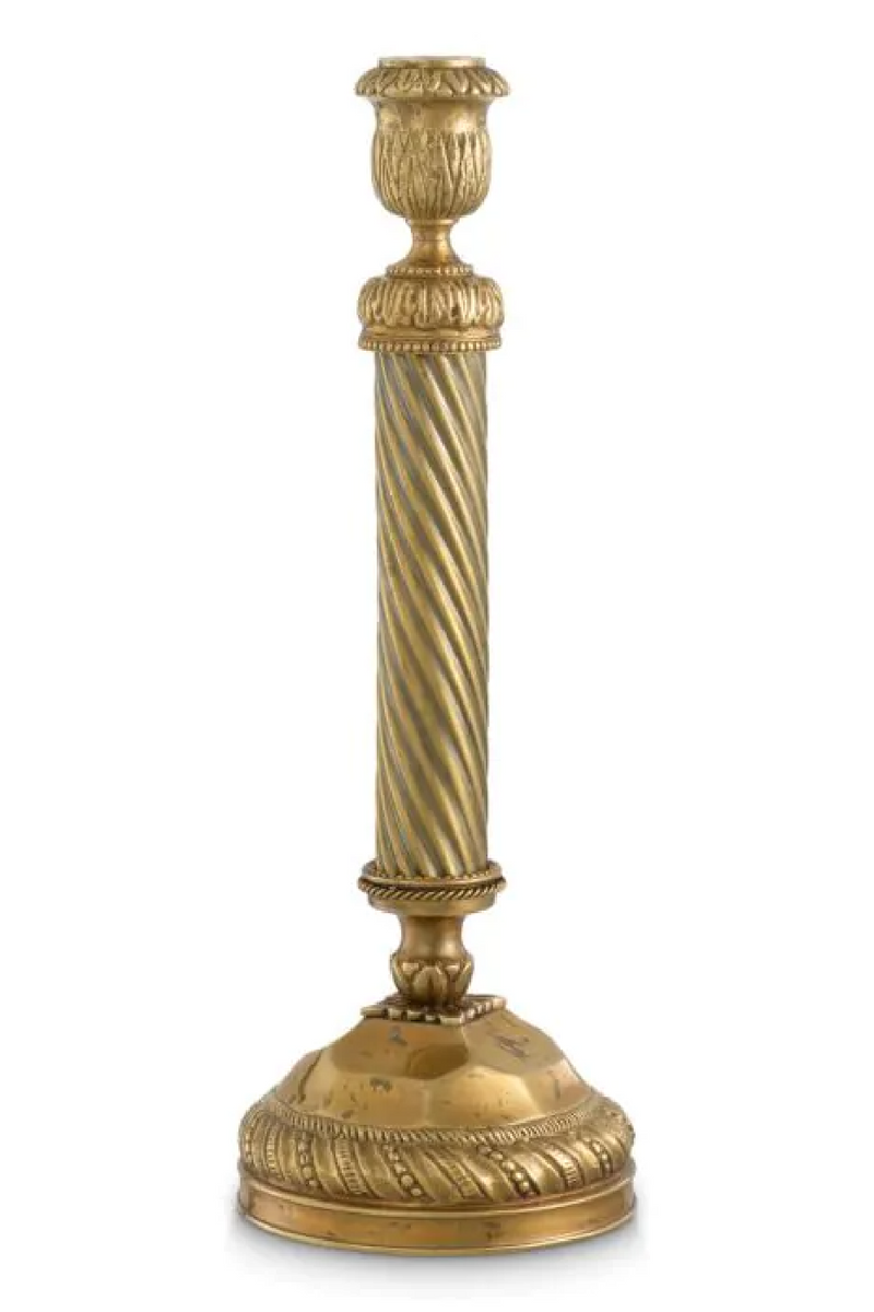 Antique Brass Faceted Candle Holder L | Met x Eichholtz Carnier | Eichholtzmiami.com