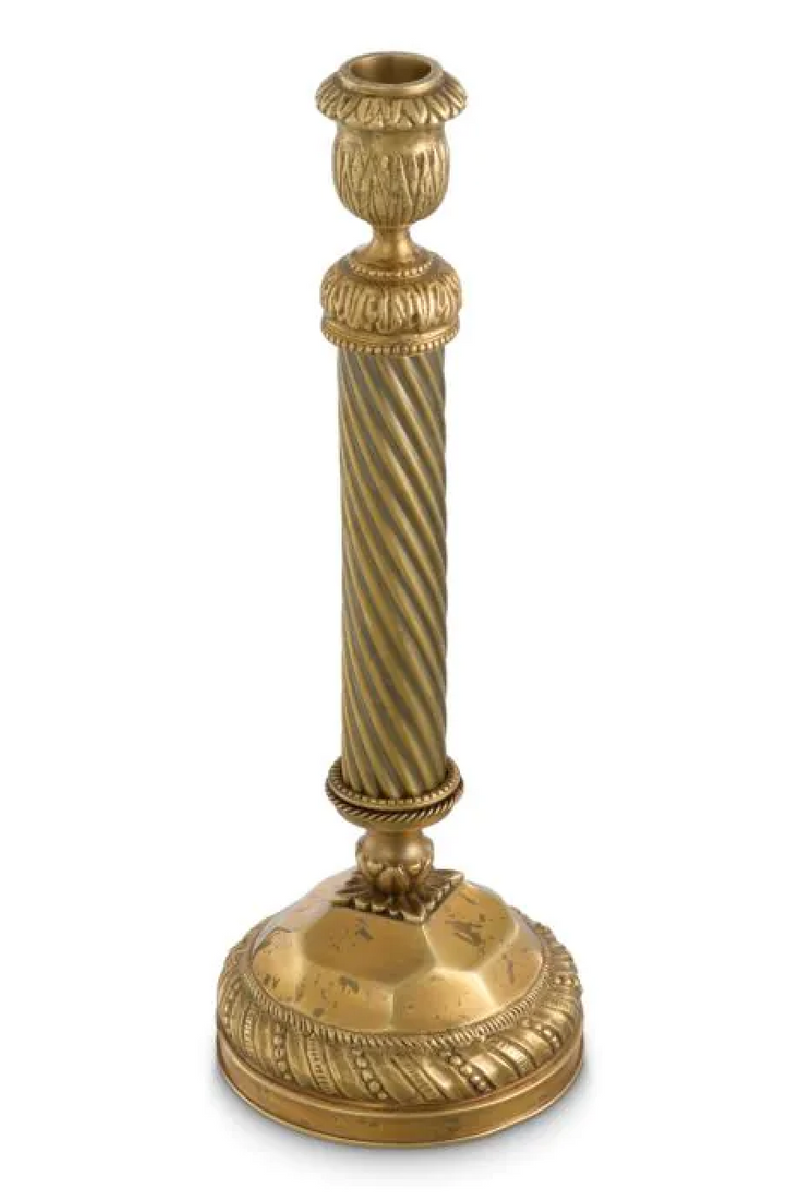 Antique Brass Faceted Candle Holder L | Met x Eichholtz Carnier | Eichholtzmiami.com