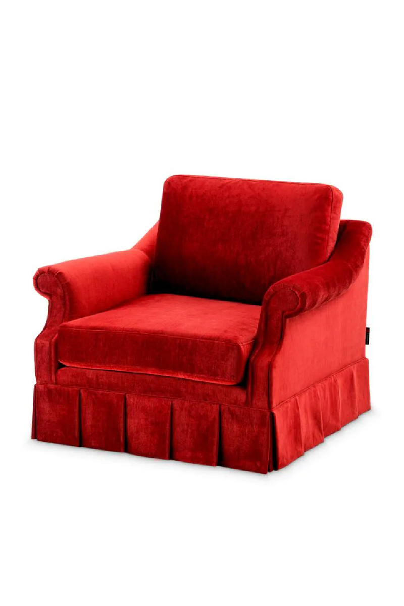 Red Velvet Frilled Lounge Chair | Met x Eichholtz Verplanck | Eichholtzmiami.com