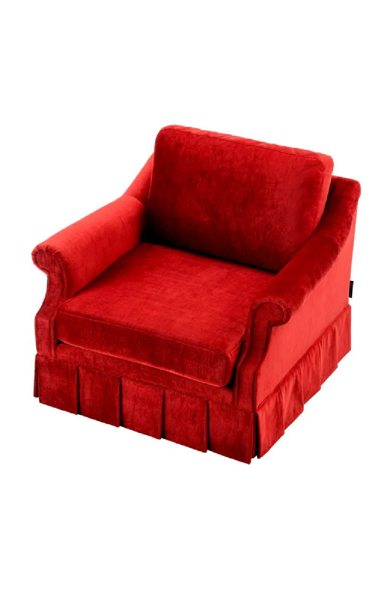 Red Velvet Frilled Lounge Chair | Met x Eichholtz Verplanck | Eichholtzmiami.com