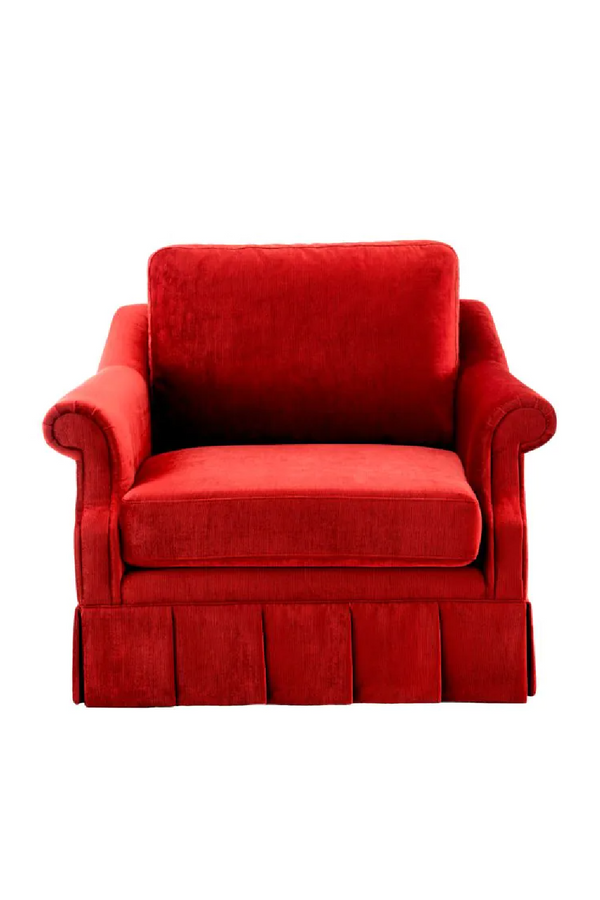 Red Velvet Frilled Lounge Chair | Met x Eichholtz Verplanck | Eichholtzmiami.com