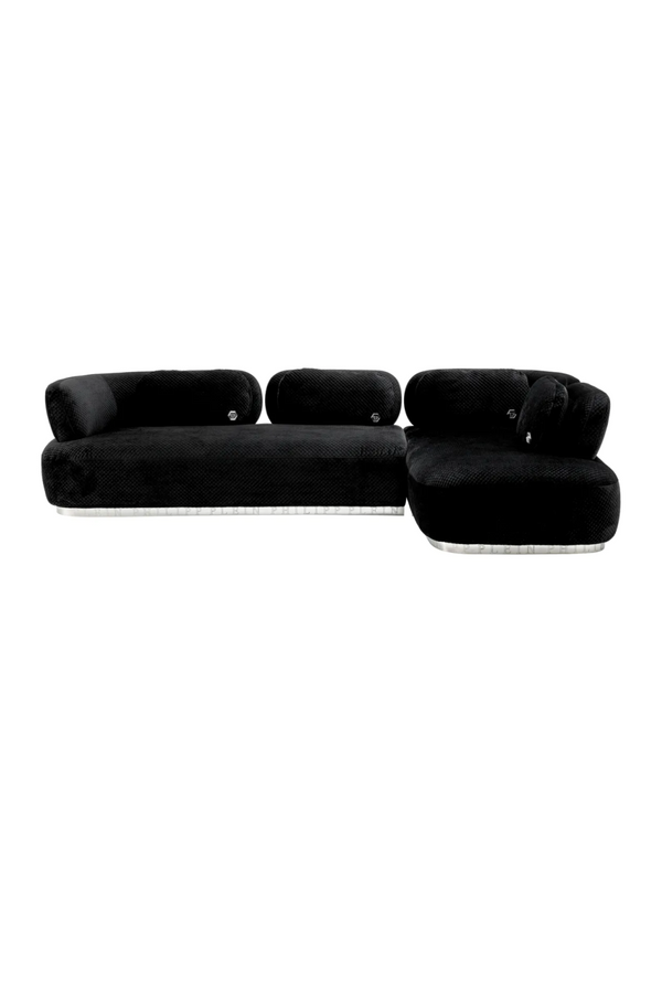Black L-Shaped Velvet Sofa | Philipp Plein Signature Lounge | Eichholtzmiami.com