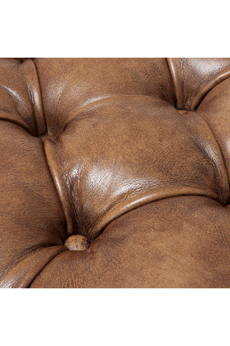 Brown Leather Buttoned Bench | Eichholtz York | Eichholtzmiami.com