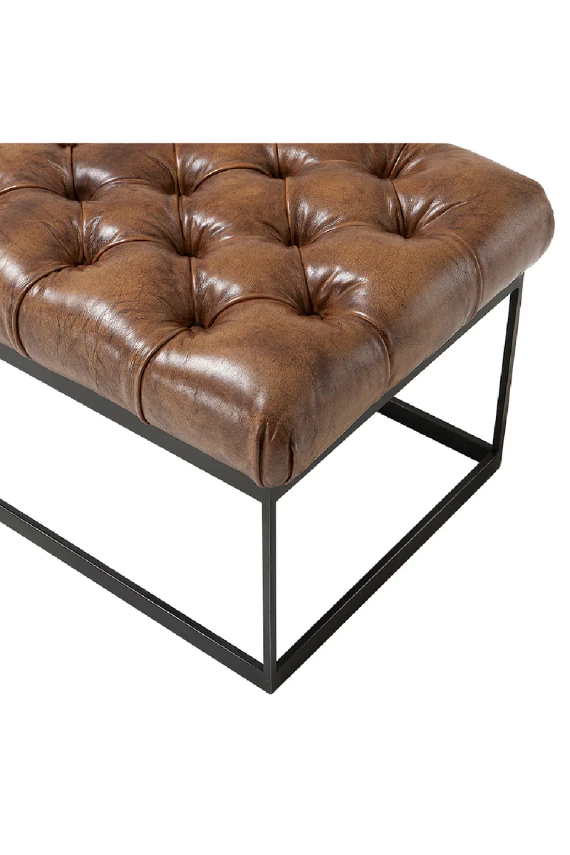 Brown Leather Buttoned Bench | Eichholtz York | Eichholtzmiami.com