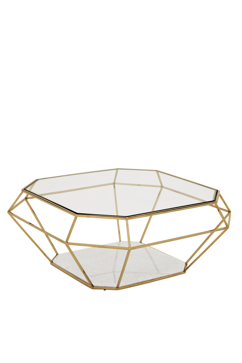 Polished Diamond Gold Coffee Table | Eichholtz Asscher  | Eichholtz Miami