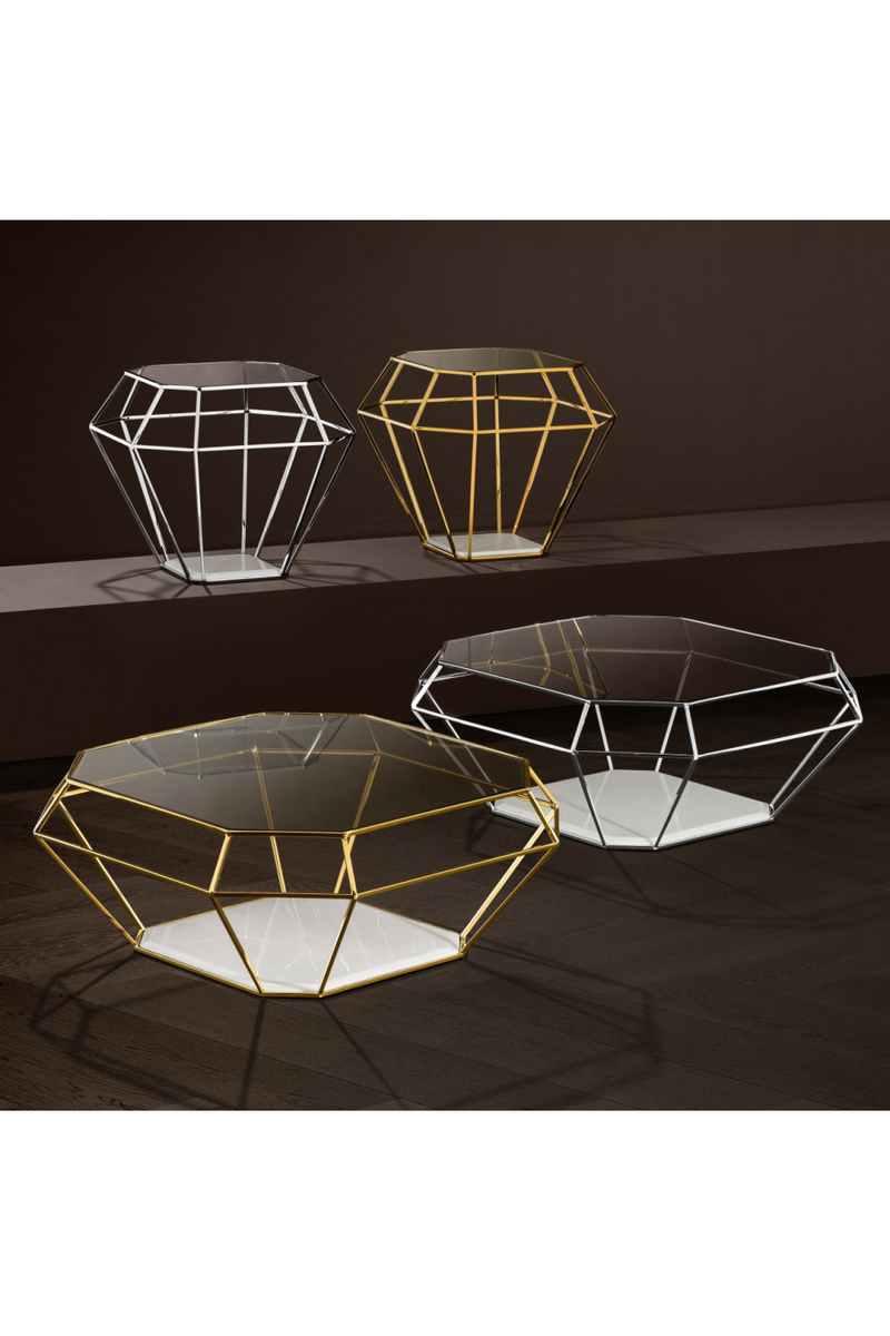 Polished Diamond Gold Coffee Table | Eichholtz Asscher  | Eichholtz Miami