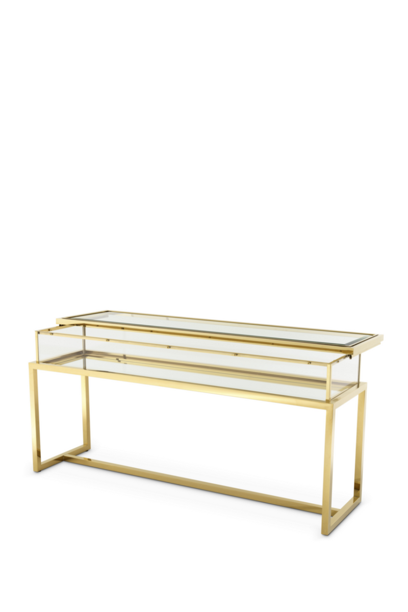 Gold Sliding Top Console Table | Eichholtz Harvey | Eichholtzmiami.com