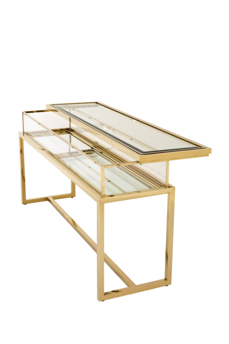 Gold Sliding Top Console Table | Eichholtz Harvey | Eichholtzmiami.com