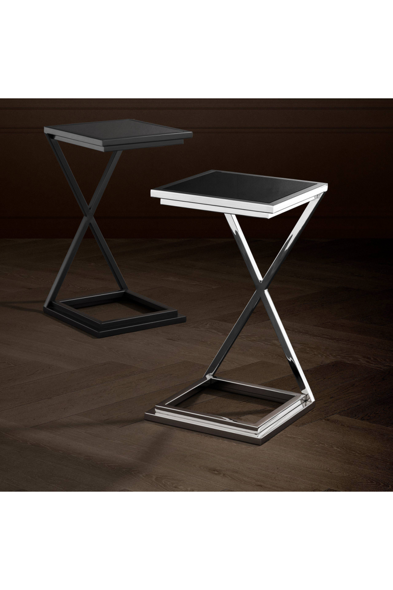 Black Glass Side Table | Eichholtz Cross | Eichholtz Miami