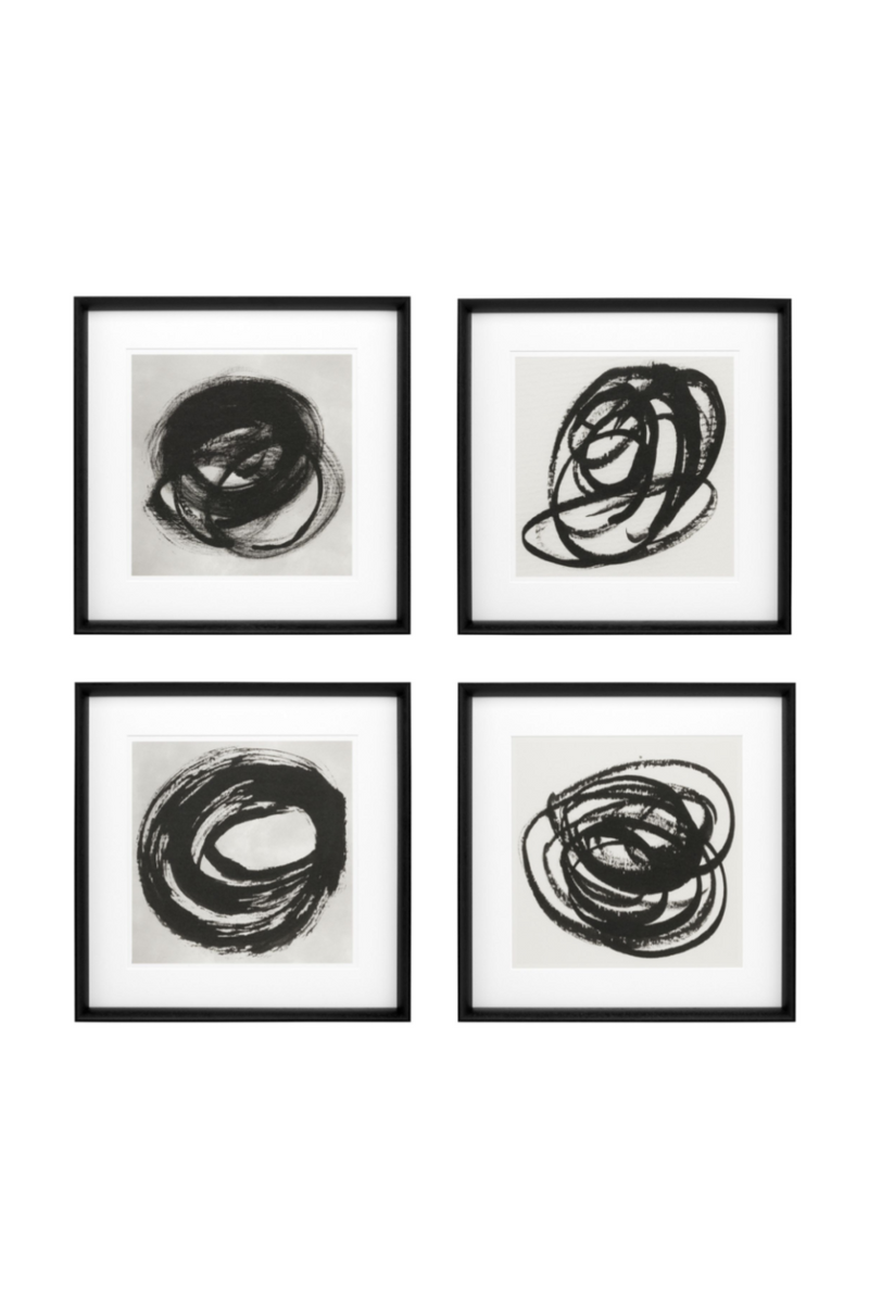Abstract Prints (set of 4) | Eichholtz B&W Collection I | Eichholtzmiami.com