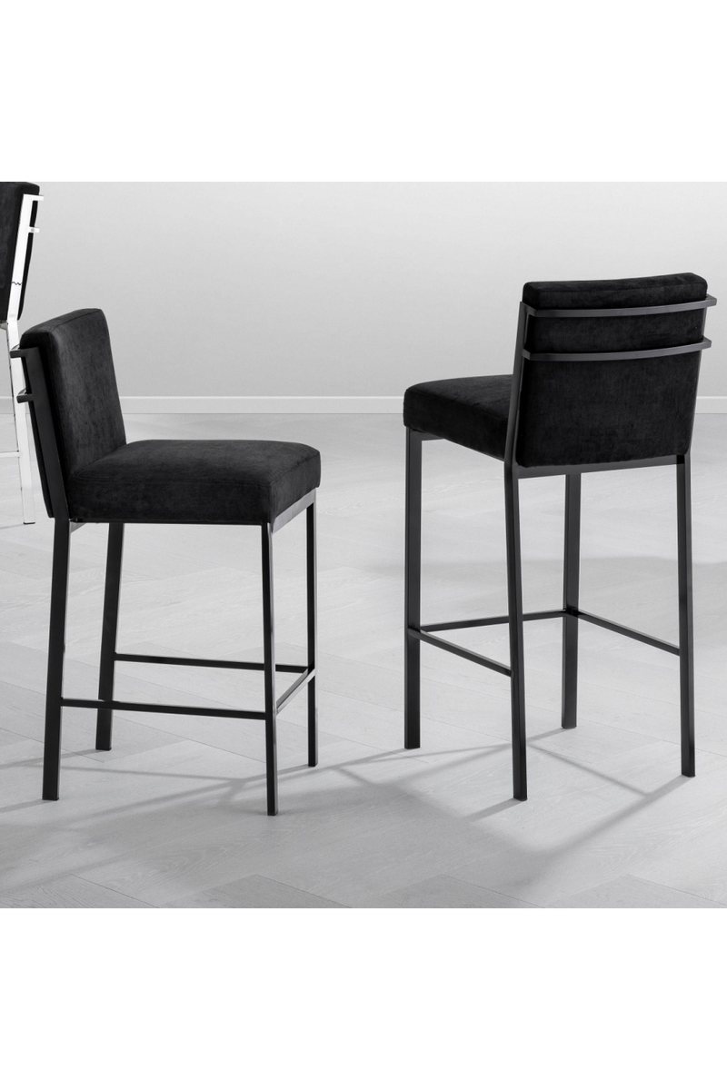 Bronze Black Velvet Counter Stool | Eichholtz Scott | Eichholtz Miami