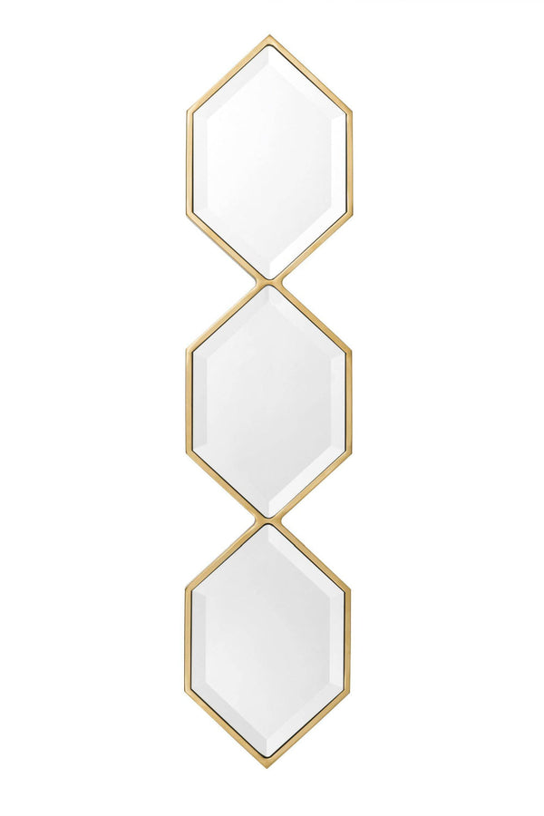 Gold Hexagonal Beveled Trio Mirror Glass | Eichholtz Saronno | Eichholtz Miami
