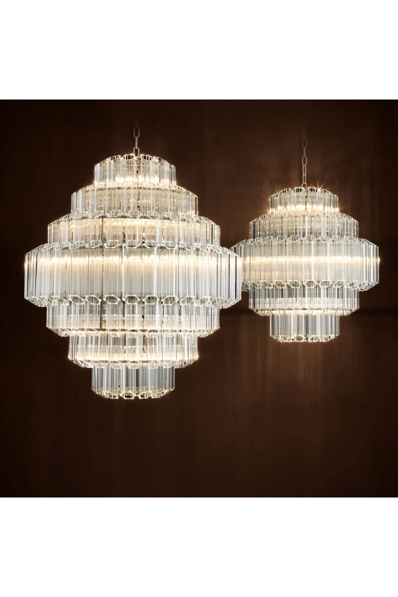 Cascading Bevelled Glass Chandelier L | Eichholtz Vittoria | Eichholtz Miami