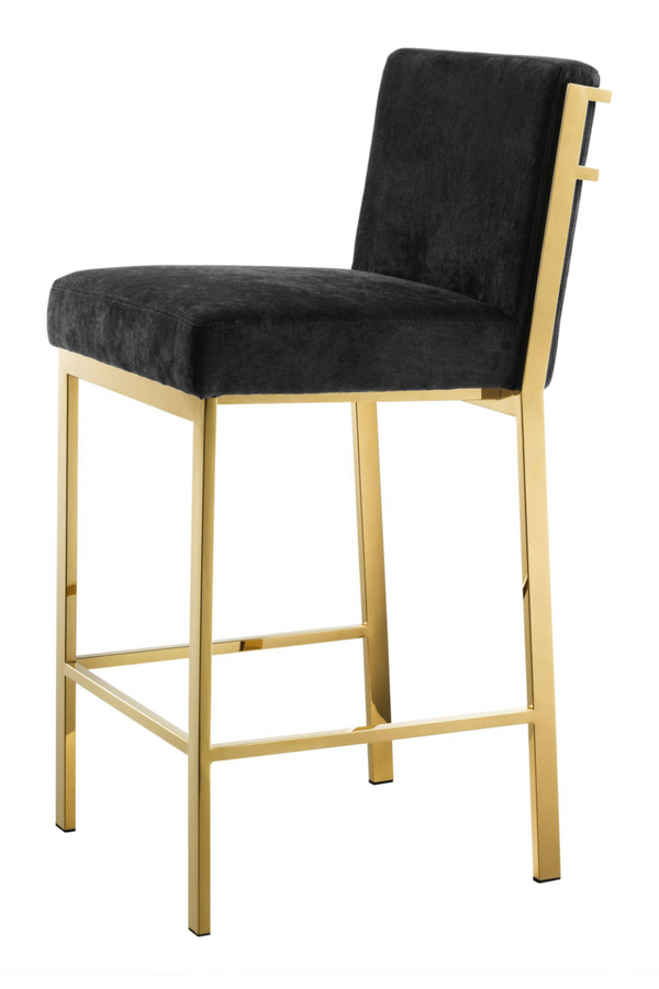 Gold Black Velvet Counter Stool | Eichholtz Scott | Eichholtz Miami