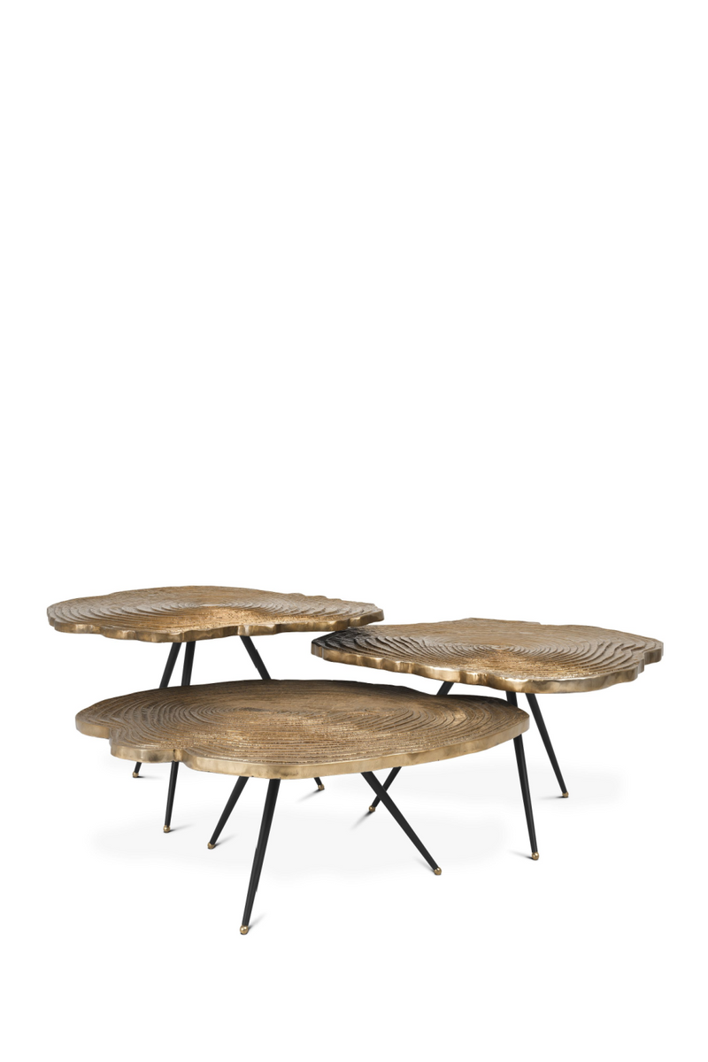 Gold Wood Slice Coffee Table Set | Eichholtz Quercus | Eichholtz Miami