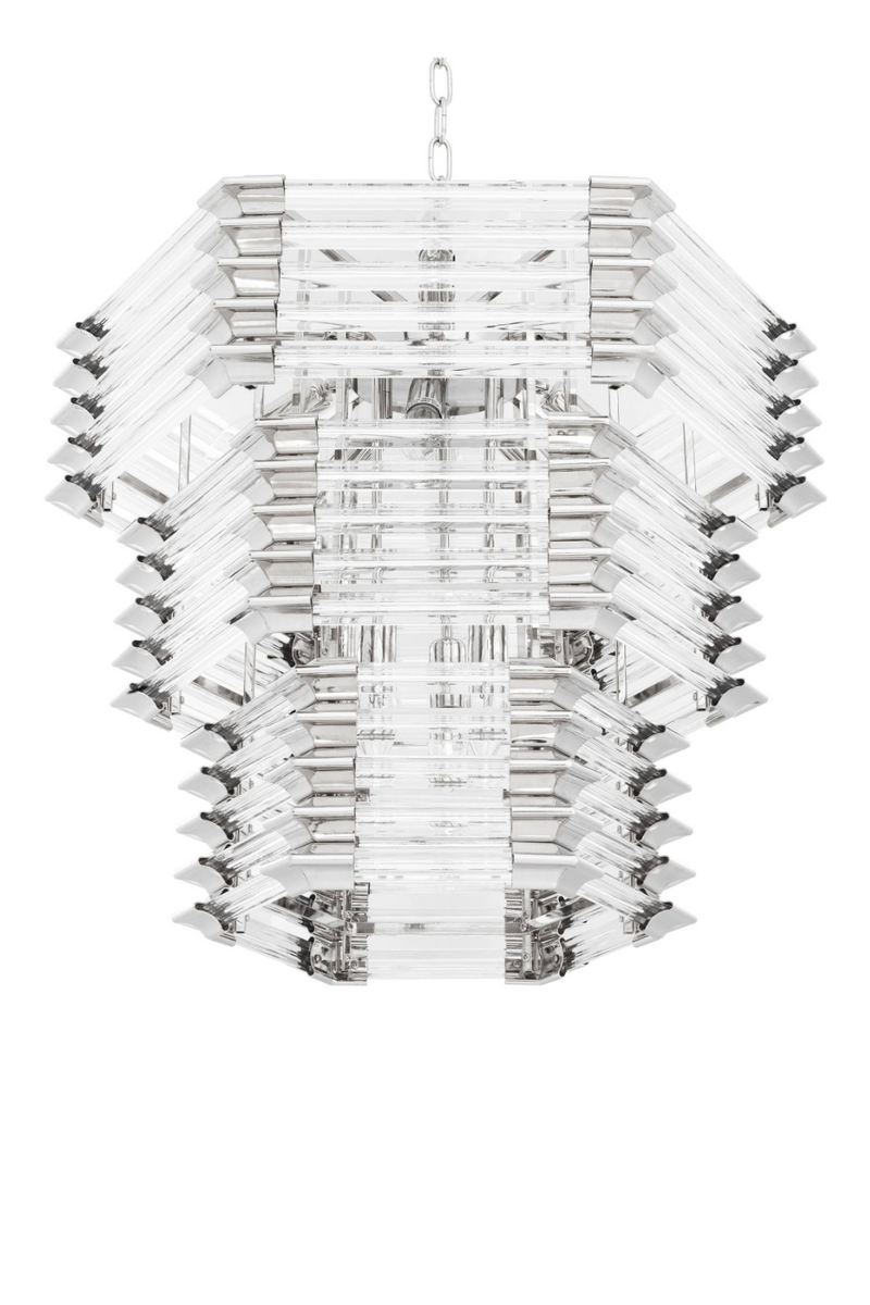 Layered Hexagonal Glass Chandelier | Eichholtz Wren | Eichholtz Miami