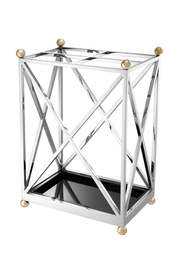 Silver Geometric Umbrella Stand | Eichholtz Quorum | Eichholtz Miami