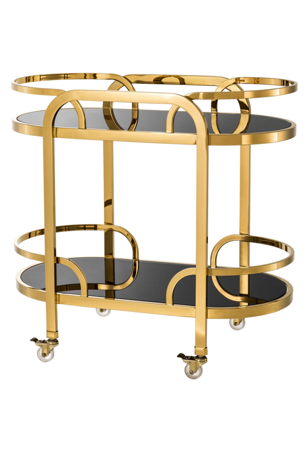 Black Glass Gold Bar Cart | Eichholtz Oakhurst | #1 Eichholtz Retailer  