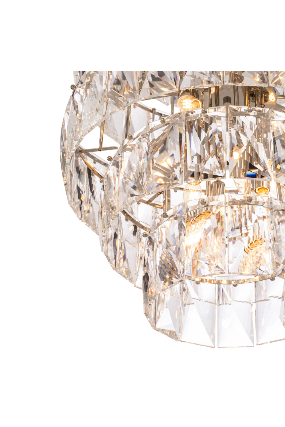 Nickel Finish Glass Layered Chandelier | Eichholtz Amazone L 