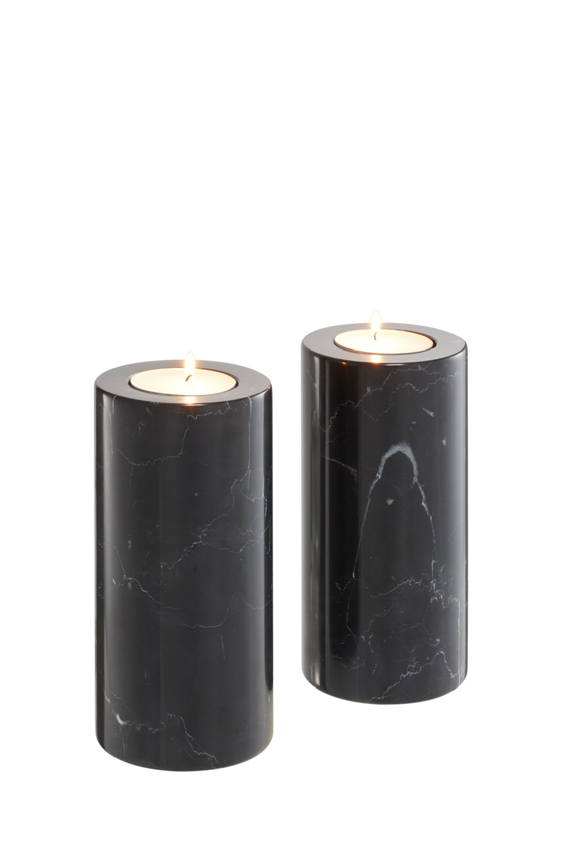 Black Marble Candle Holders 2 | Eichholtz Tobor L | Eichholtzmiami.com