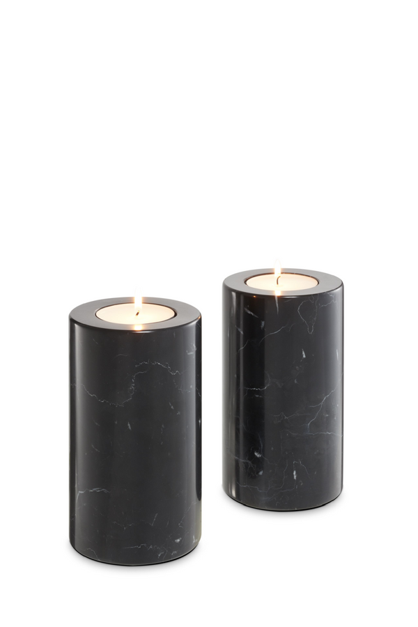 Black Marble Candle Holders 2 | Eichholtz Tobor M | Eichholtzmiami.com