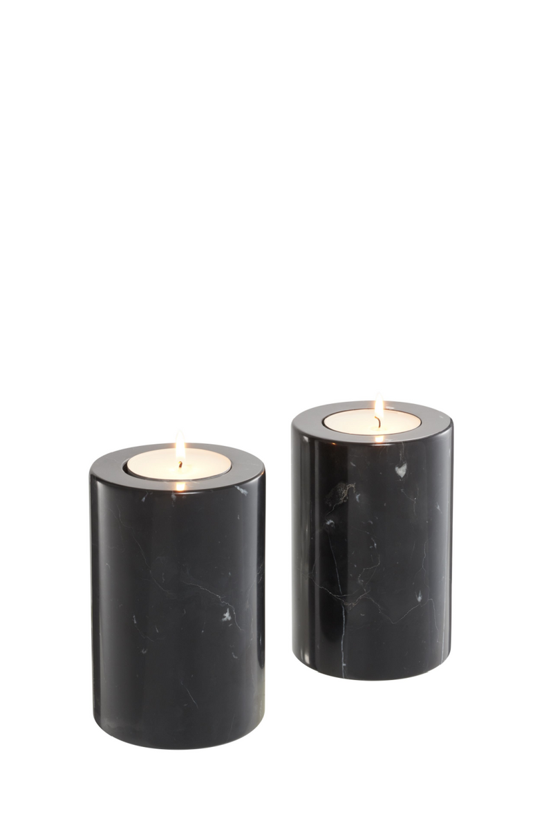 Black Marble Candle Holders 2 | Eichholtz Tobor S | Eichholtz Miami