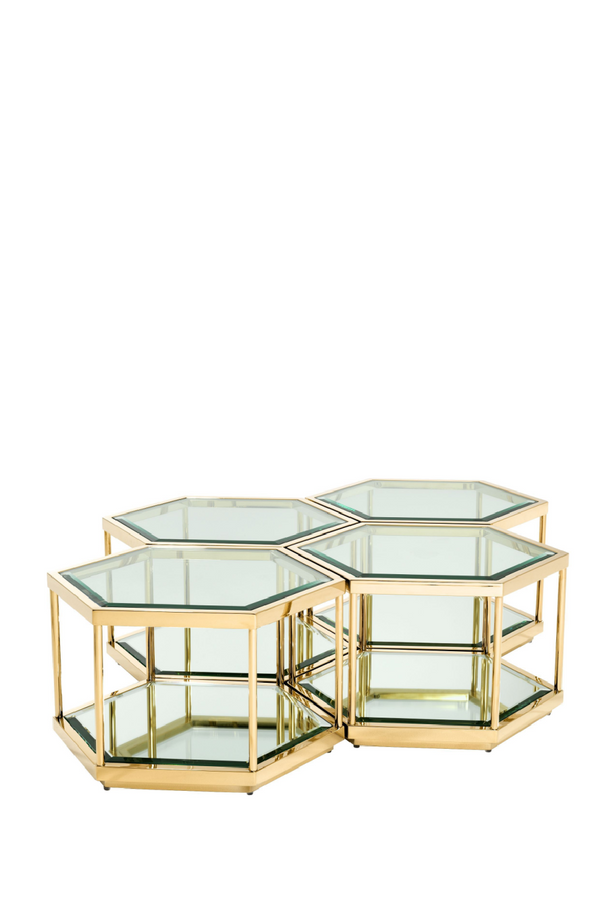 Gold Hexagonal Coffee Table Set | Eichholtz Sax | Eichholtz Miami