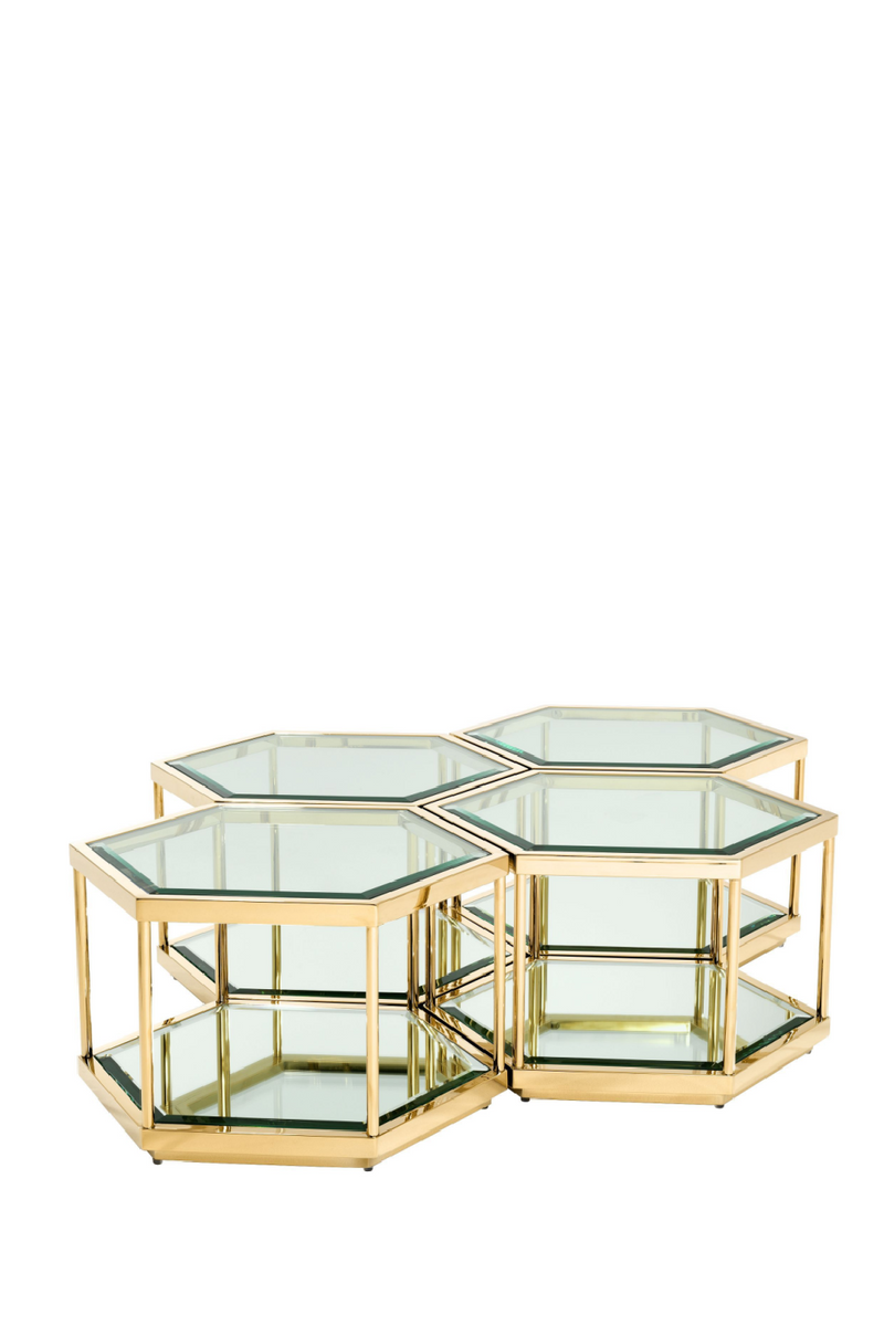 Gold Hexagonal Coffee Table Set | Eichholtz Sax | Eichholtz Miami