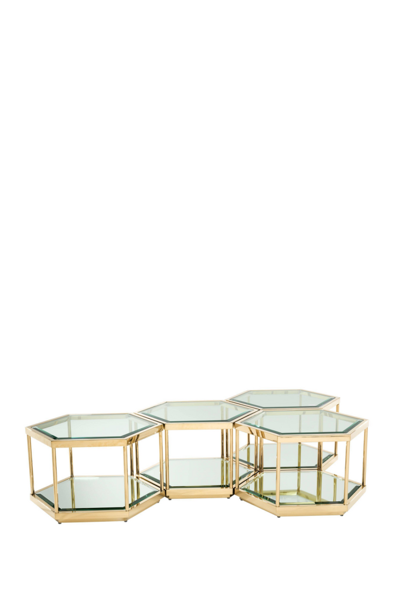 Gold Hexagonal Coffee Table Set | Eichholtz Sax | Eichholtz Miami